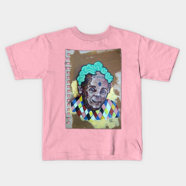 Ace of Spades Gang | Cool Internet Influencer | Clown Painting Lowbrow Pop Surreal Art | Youtube Star | Mini Masterpieces | Original Oil Painting By Tyler Tilley Kids T-Shirt by Tiger Picasso